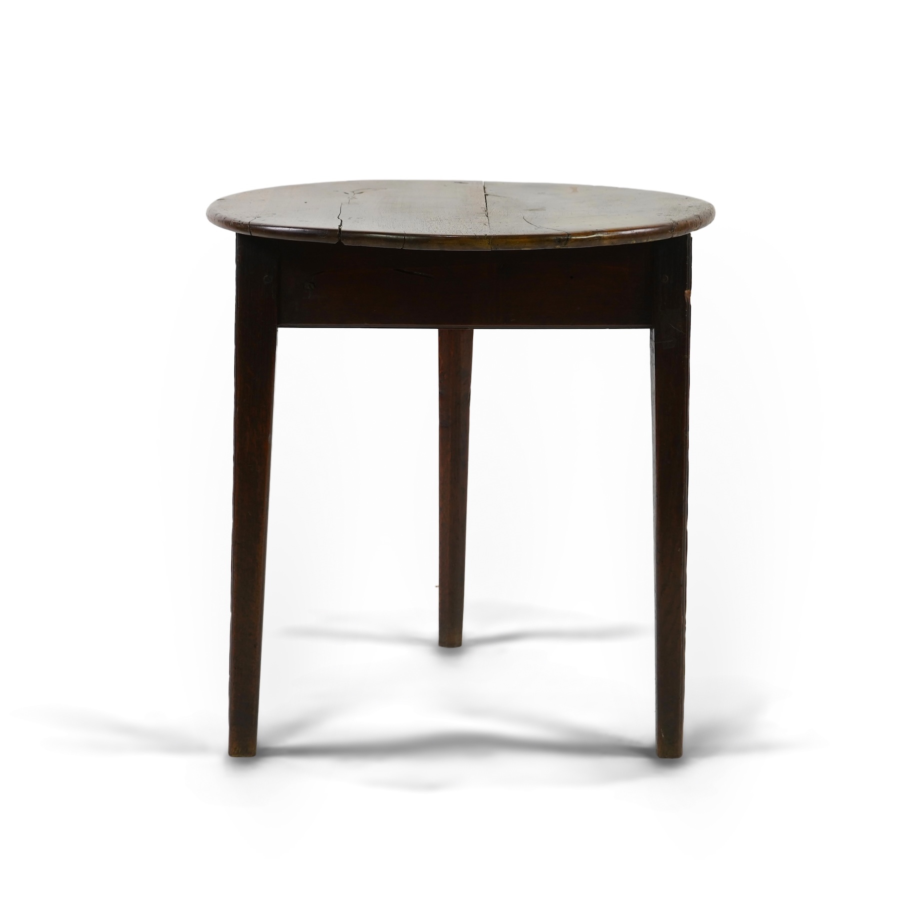 A George III fruitwood and oak cricket table